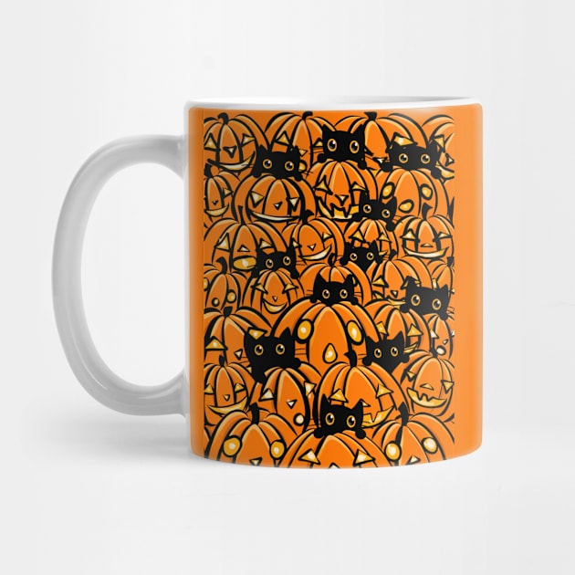 Black Cats and Jack O Lanterns by KilkennyCat Art